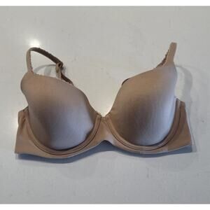 Body By Victoria Victoria’s Secret Bra 34D Lined Demi Nude Coquette Underwire